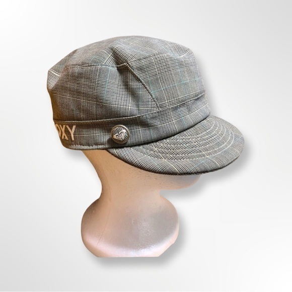 ⛄️Roxy Cadet style Military brown plaid Fitted hat - Picture 1 of 14